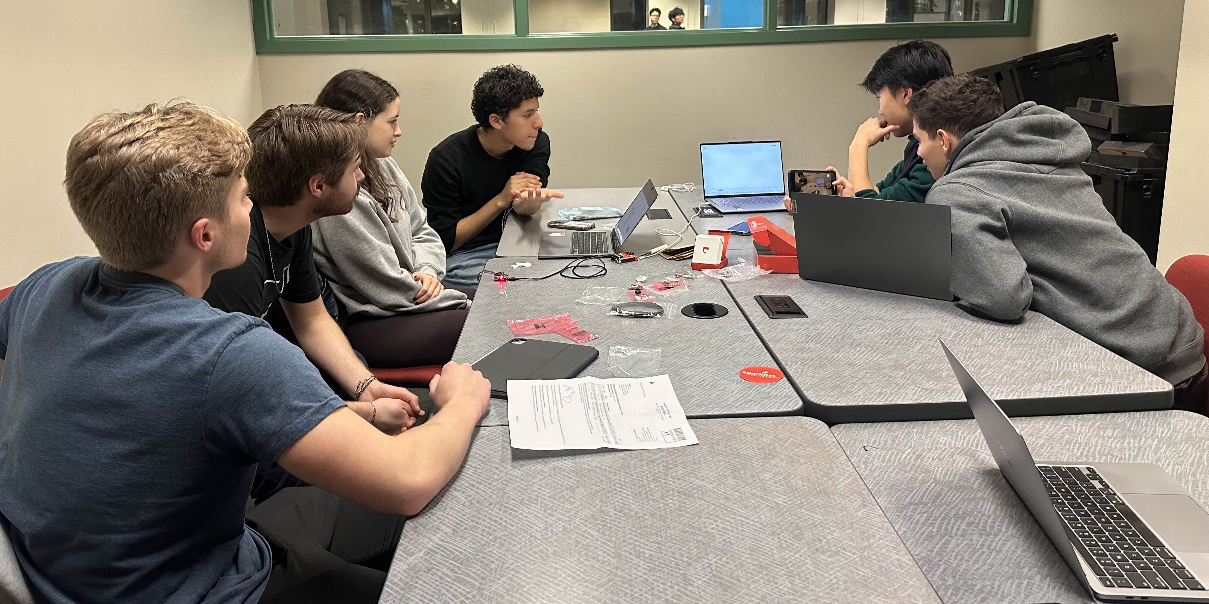 Group of students working together on a project